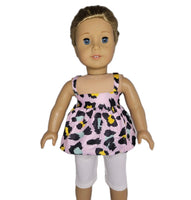Pink Colorful Cheetah Print Capri Set Fits 18" American Girl Doll Clothes1