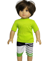 Green Swim Shorts Set Fits 18" American Girl Doll Clothing1