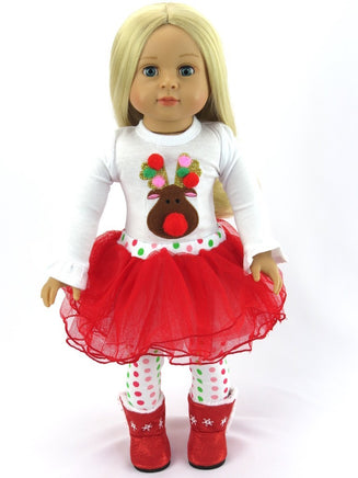 Christmas Reindeer Tutu 3pc Pant Set Fits 18" American Girl Doll Clothing0
