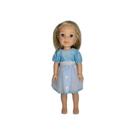 Blue Flower Dress Fits 14.5" Wellie Wisher American Girl Doll Clothing1