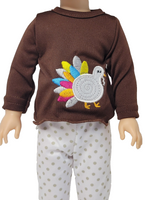 Polka Dot Turkey Pant Set Fits 14.5" Wellie Wisher American Girl Doll Clothing1