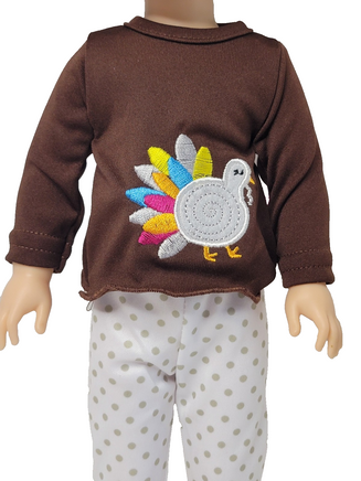 Polka Dot Turkey Pant Set Fits 14.5" Wellie Wisher American Girl Doll Clothing1