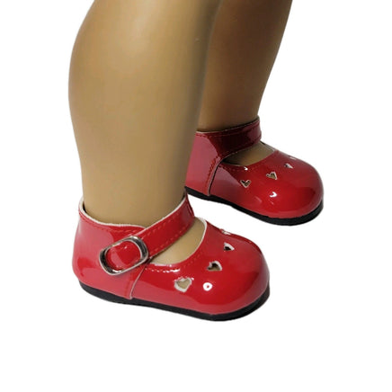 Red Heart Cutout Dress Shoes Fits 18" American Girl Doll Clothes Shoes0