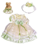 Yellow and Green Dress Bear Fits 14.5" Wellie Wisher American Girl Doll Clothing1