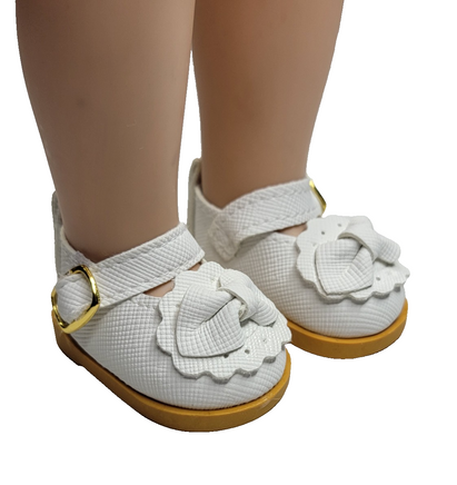 White Mary Jane Dress Shoes Fits 14.5" Wellie Wisher American Girl Doll Shoes1