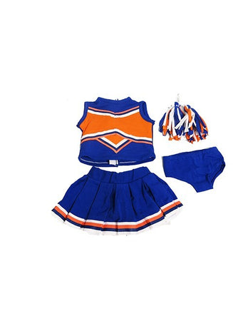 Orange And Blue Cheerleader Skirt Set Poms Fits 18" American Girl Doll Clothing1