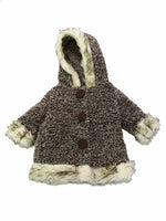 Brown Fuzzy Coat With Trim Fits 18" American Girl Doll Clothing1