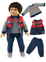 Race to Your Dreams Vest Pant Set Fits 18" American Boy Girl Doll Clothing0