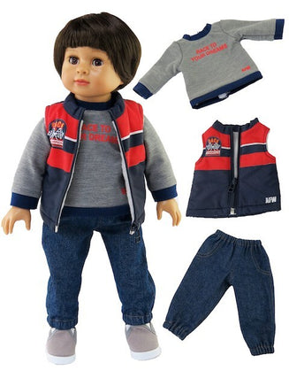 Race to Your Dreams Vest Pant Set Fits 18" American Boy Girl Doll Clothing0