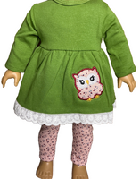 Floral Owl Pant Set Headband Fits 18" American Girl Doll Clothing2