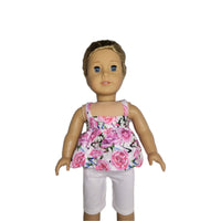 Pink Rose Capri Pant Set Fits 18" American Girl Doll Clothes1