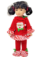Santa Pajama Pant Set Fits 14.5" Wellie Wisher American Girl Doll Clothing0
