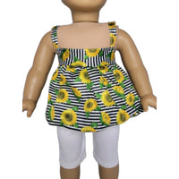 Sunflowers Capri Pant Set Fits 18" American Girl Doll Clothes2