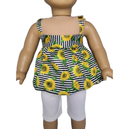 Sunflowers Capri Pant Set Fits 18" American Girl Doll Clothes2