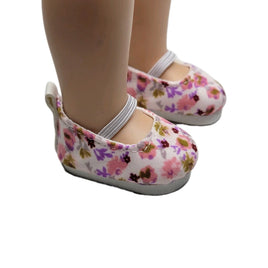 Pink Floral Slip On Shoes Fits 14.5" Wellie Wisher American Girl Doll Shoes0